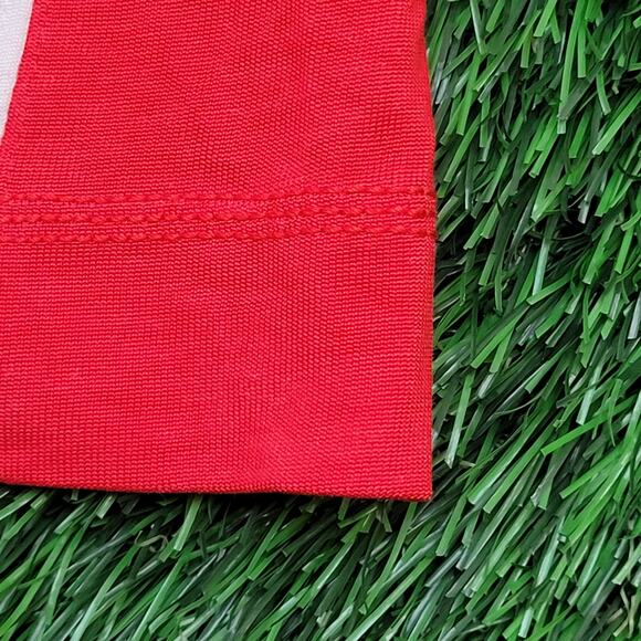 Nautica 1/4 Zip Polo Shirt Large 21x25 Red White Trim Crop - Picture 14 of 14